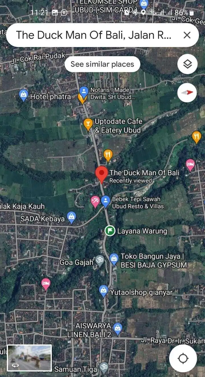 Tanah SHM Komersial Jalan Raya Goa Gajah Ubud Dekat Obyek Wisata