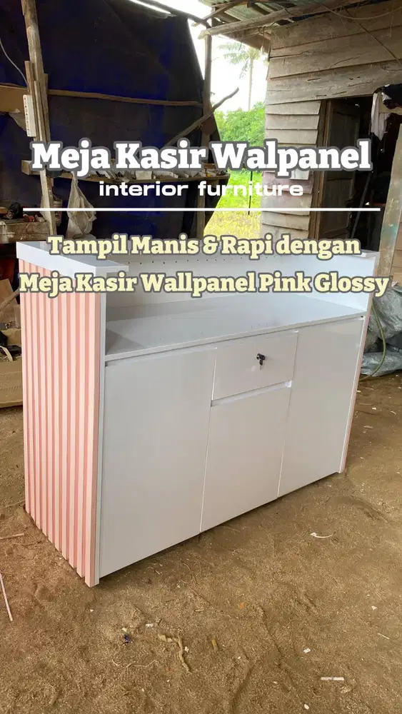 MEJA KASIR WALPANEL PINK/MEJA KASIR PANEL/MEJA KASIR CUSTOM