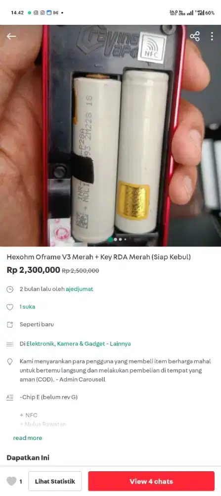 Oframe Pianika hexohm battery