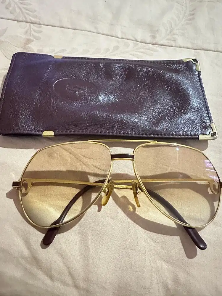 Kaca Cartier original lapis emas antik mulus tdk ada cacat