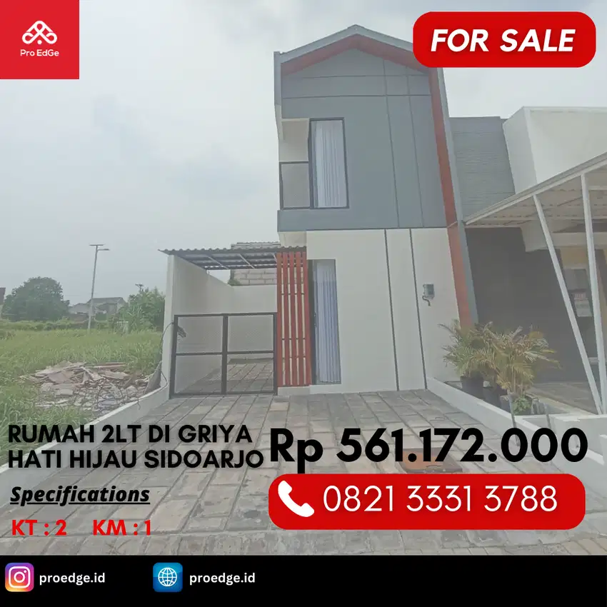 Rumah 2lt Ada Private Balkon Angsuran 2 JUTA di Candi Sidoarjo