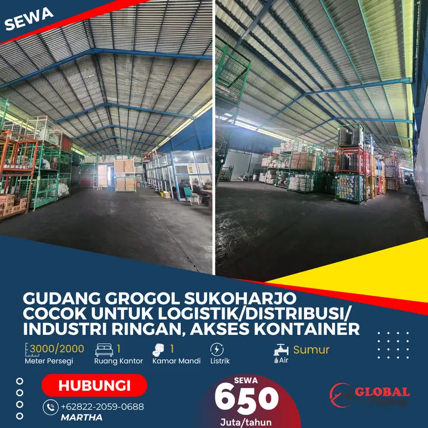 Gudang Strategis Akses Kontainer Grogol Sukoharjo