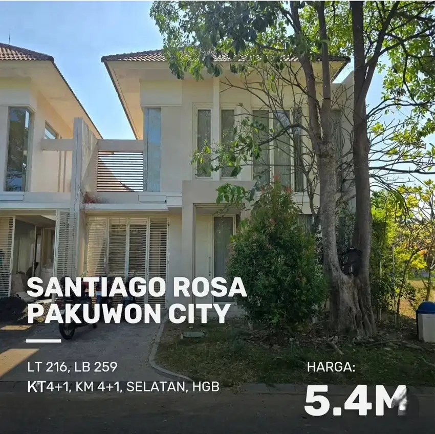 Pakuwon City Santiago Rosa 216m2 gang 1 termurah, grand island