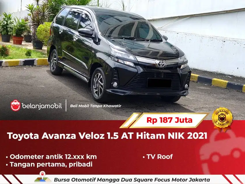 [ LOW KM 12RB ] Toyota Avanza Veloz 1.5 AT Hitam 2021/2022