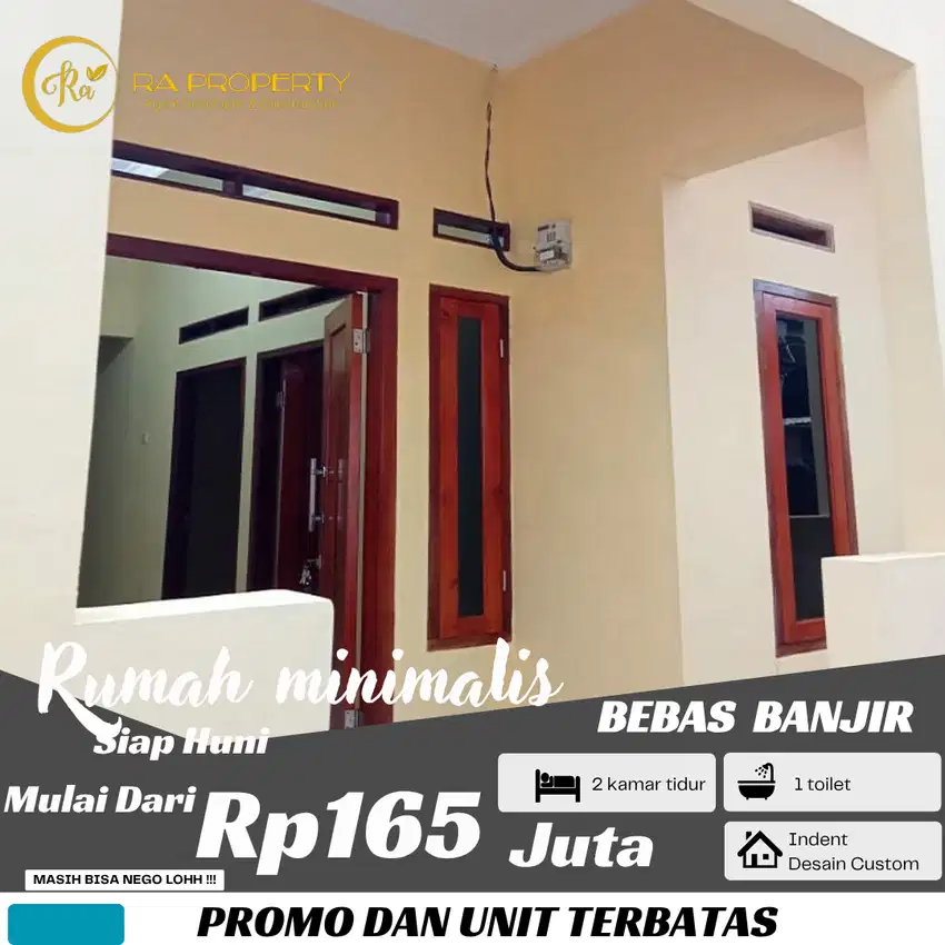 Rumah minimalis 2 kamar siap huni 165 jutaan hanya 2 unit lagi