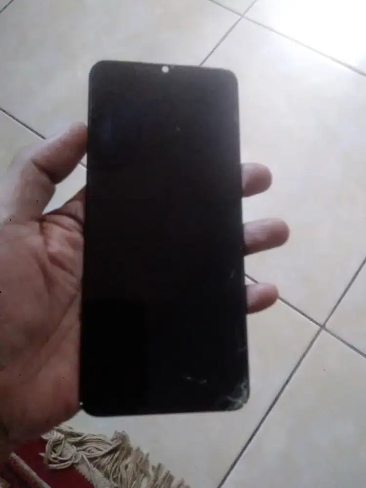 Lcd realme 3 ori copotan retak pojok aman