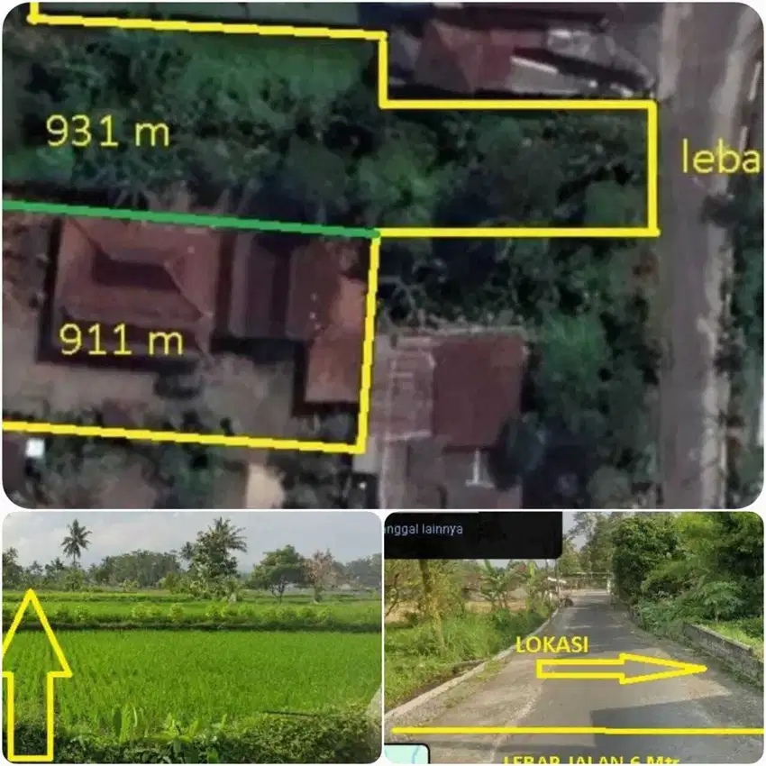 Tanah nyaman dan asri view sawah cocok hunian homestay umbulmartani