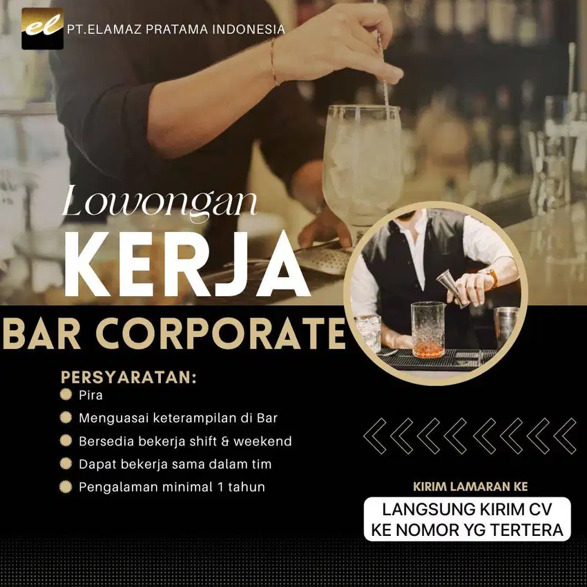 LOWONGAN BAR CORPORATE PENGALAMAN