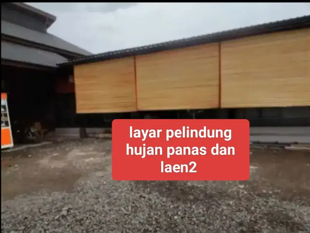 Jual layar pelindung hujan panas tangga lipat kursi bambu dan laen2
