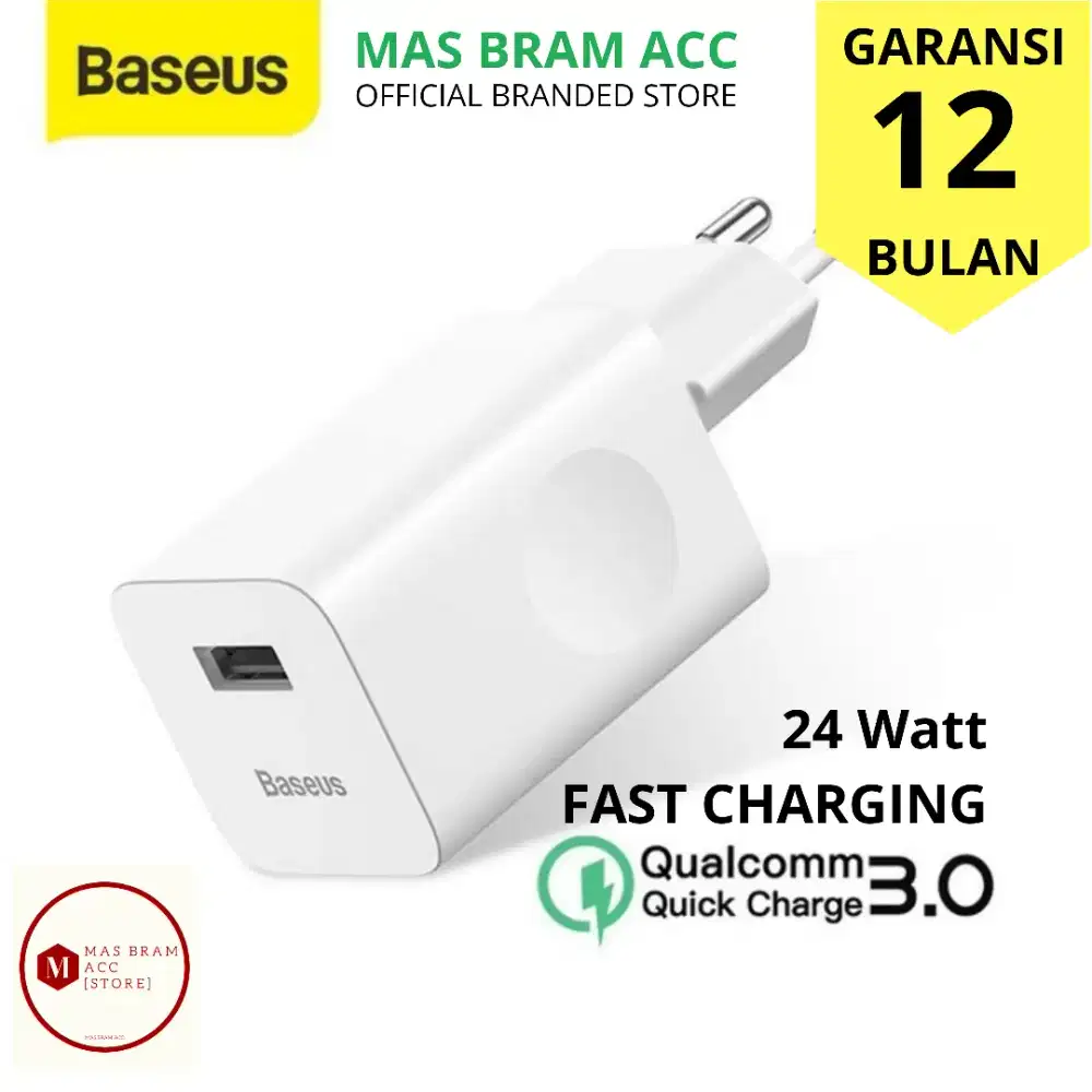 [GARANSI 12 BULAN] Kepala Cas Baseus 24W QC 3.0 FAST QUICK CHARGE