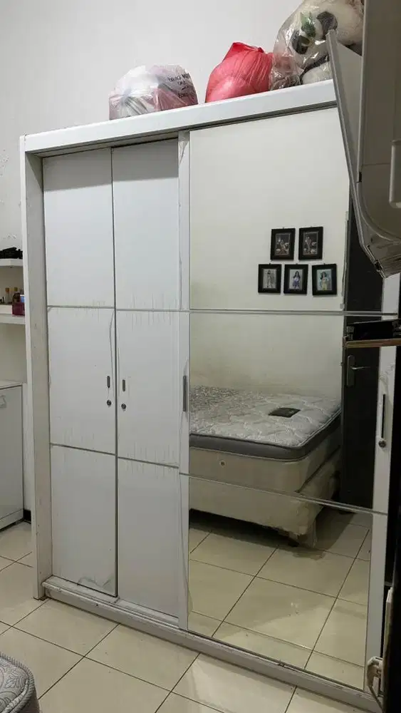 jual Lemari Sliding 3 Pintu + Cermin, Muat Banyak, Harga Hemat