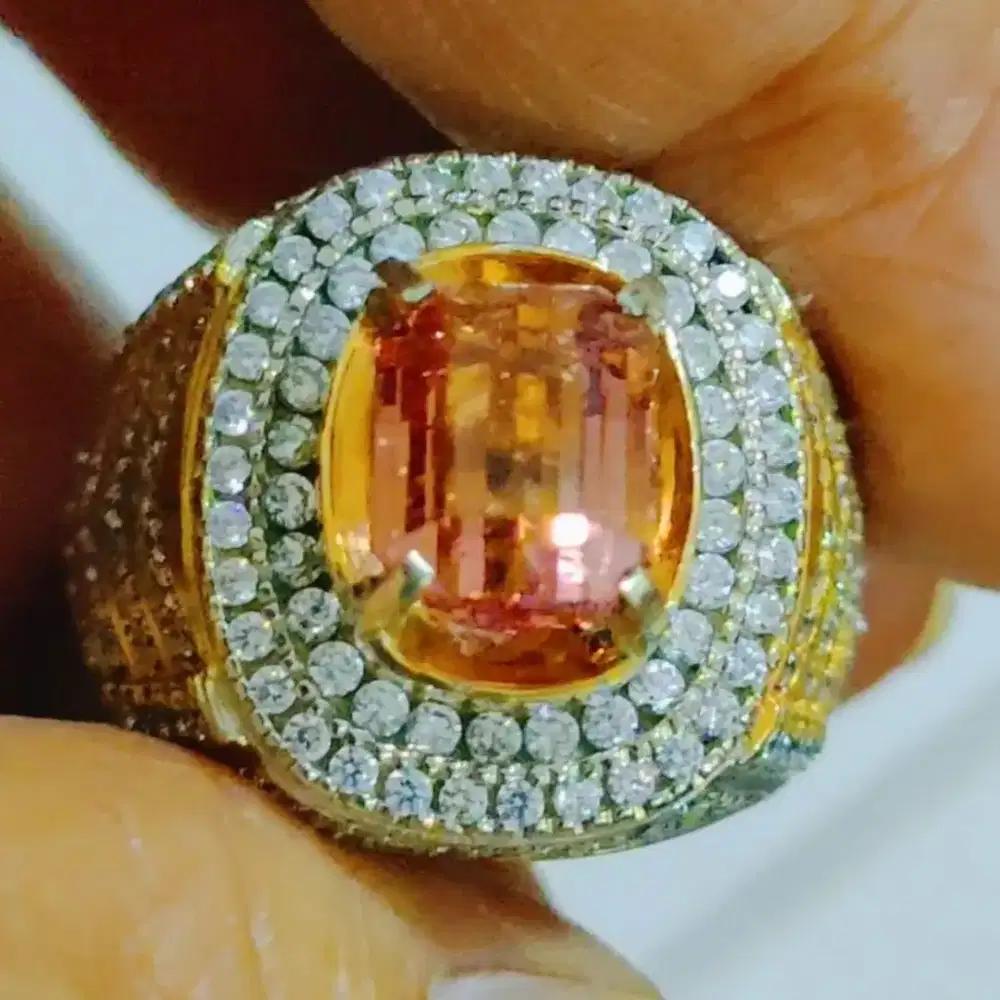 Natural 4.27Ct Padparadscha (Orangy Pink) Tourmaline Sertipikat NTD