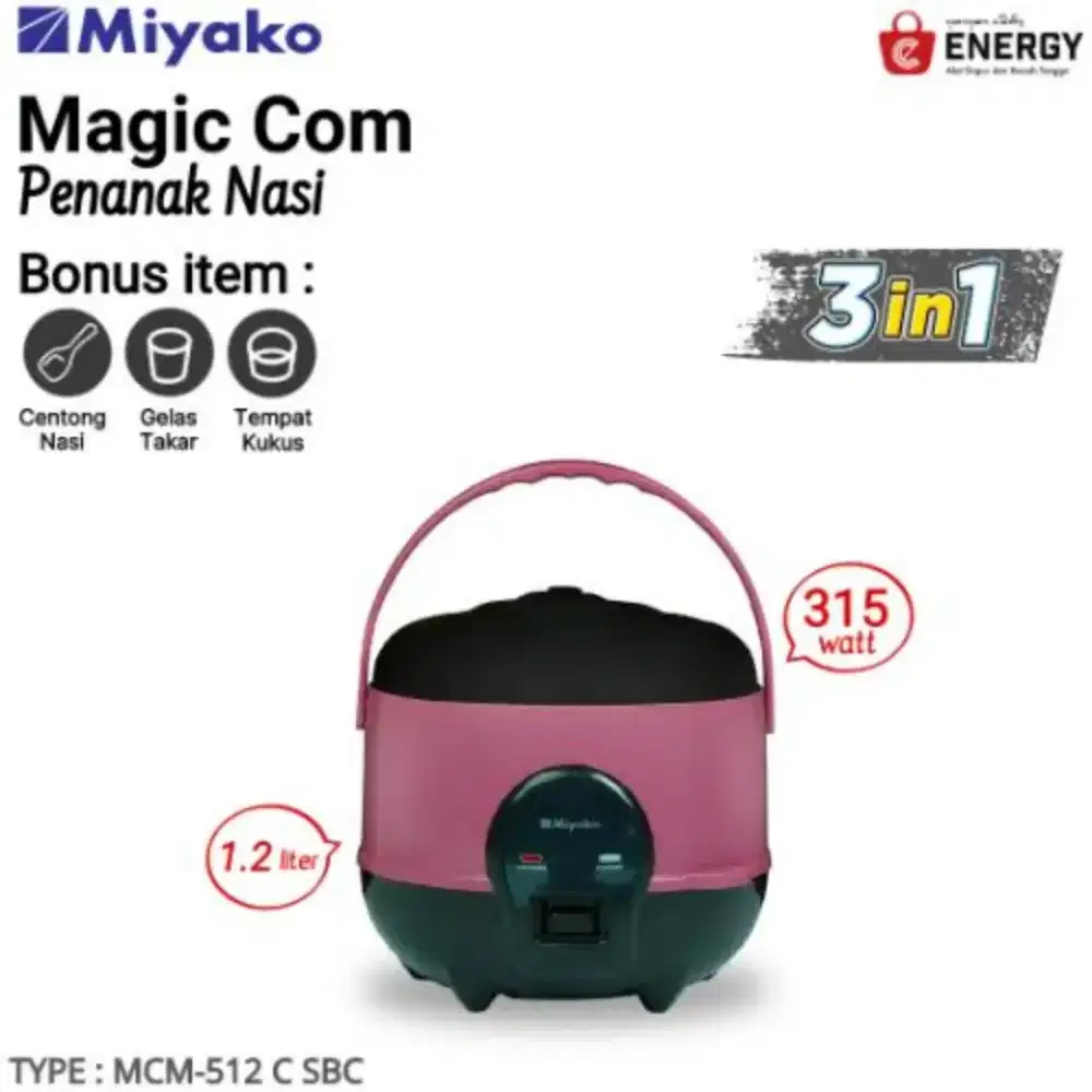 Magic com Miyako 1,2 liter baru