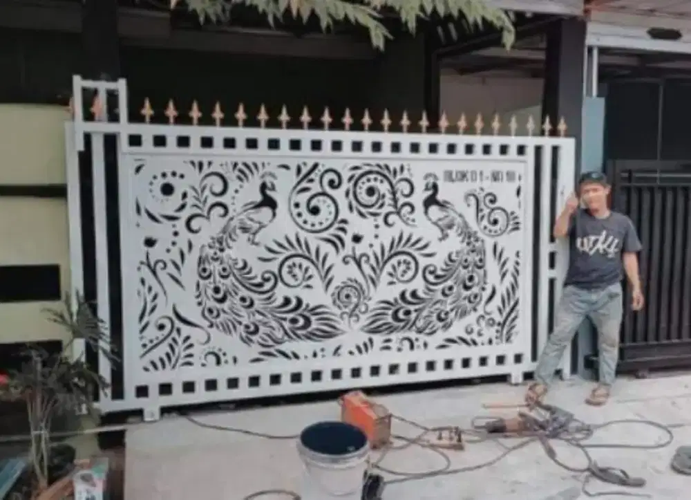 Bengkel las Lampung tralis kanopi pintu pagar gerbang tangga