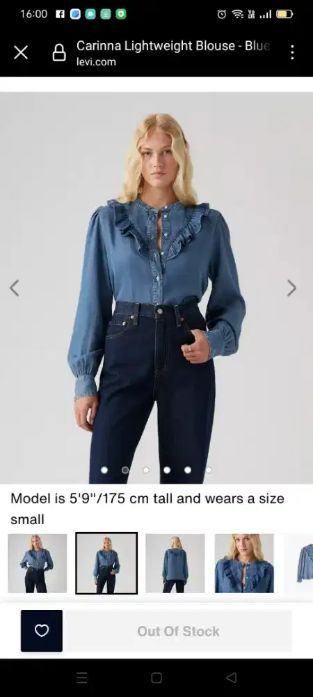 Levi's Carinna Lightweight Blouse size S