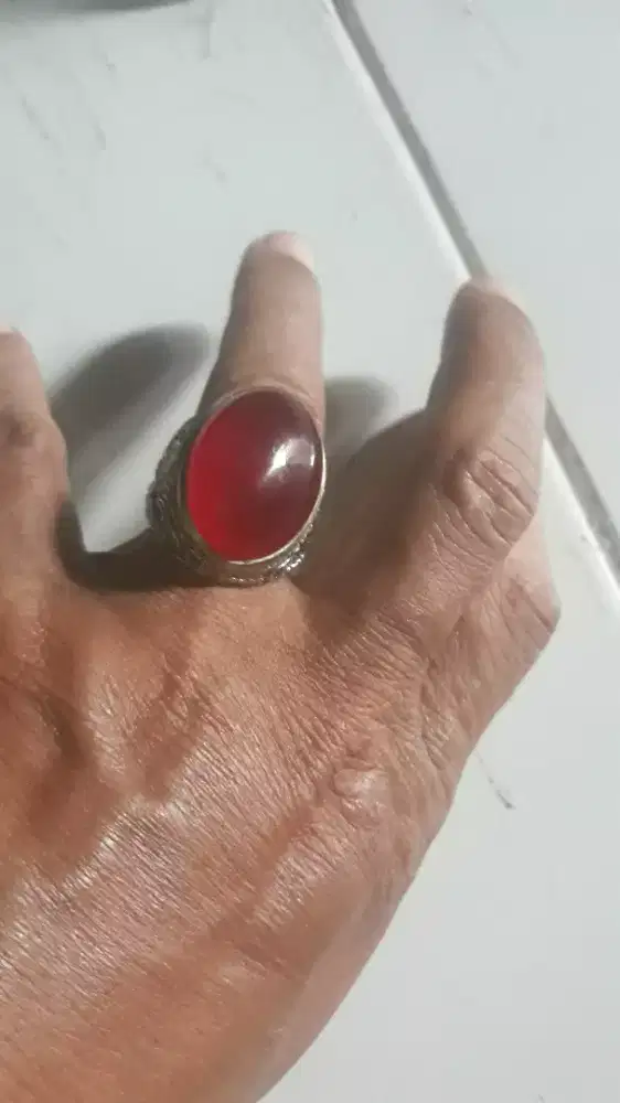 Batu Akik Red Baron Pacitan Model Besar  Mumbul Ring 9