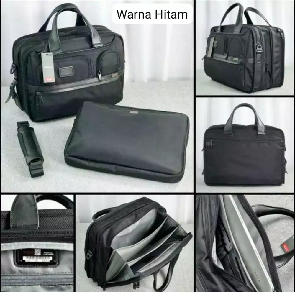 Tas Tumi Alpha Compact Expandable Organizer Laptop Brief Hitam