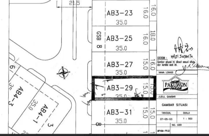 DIJUAL KAVLING PAKUWON INDAH IMPERIAL GOLF AB3 SURABAYA