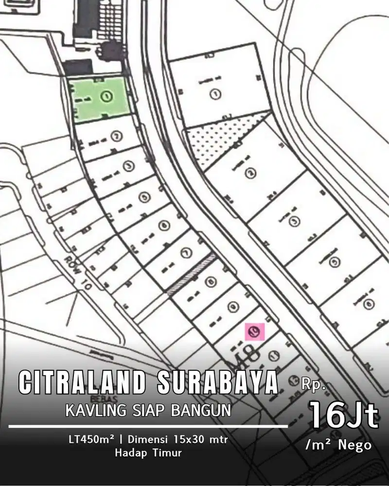 Dijual Hot Kavling Siap Bangun Bukit Golf Citraland Surabaya Barat