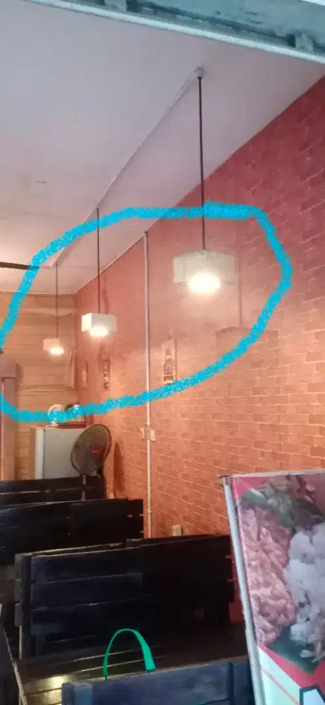 Lampu cafe led down light kotak 12 watt+kap lampu dan kabel