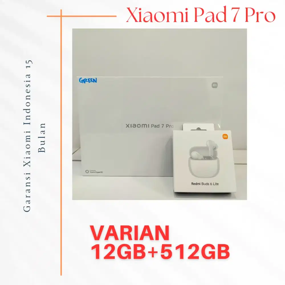 Xiaomi Pad 7 Gratis Redmi Buds 6 Lite Garansi Resmi 15 Bulan.
