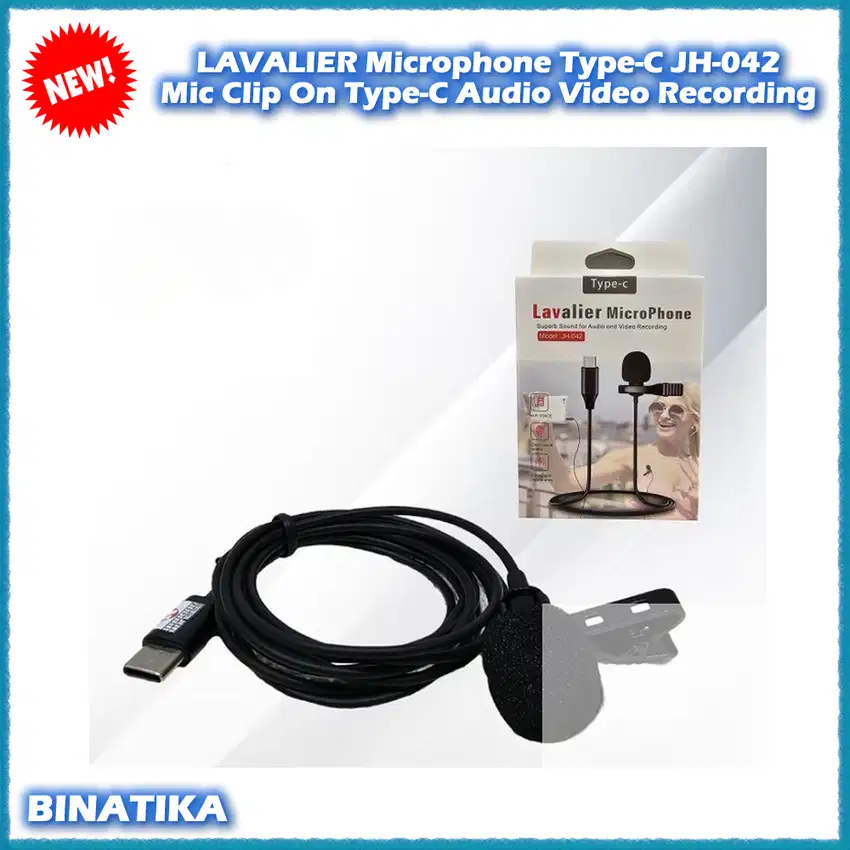 LAVALIER Microphone Type-C JH-042 Mic Clip On TypeC Audio Video Record