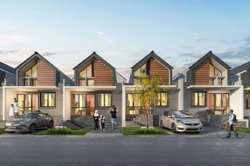 Rumah dengan ceiling tinggi Cluster Spring valley di sentul Bogor