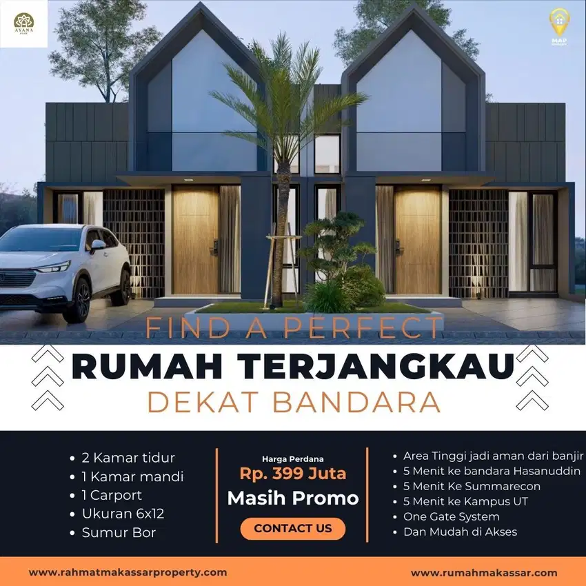 Rumah Harga Terjangkau di Makassar dekat Bandara Legalitas Aman 399 Jt