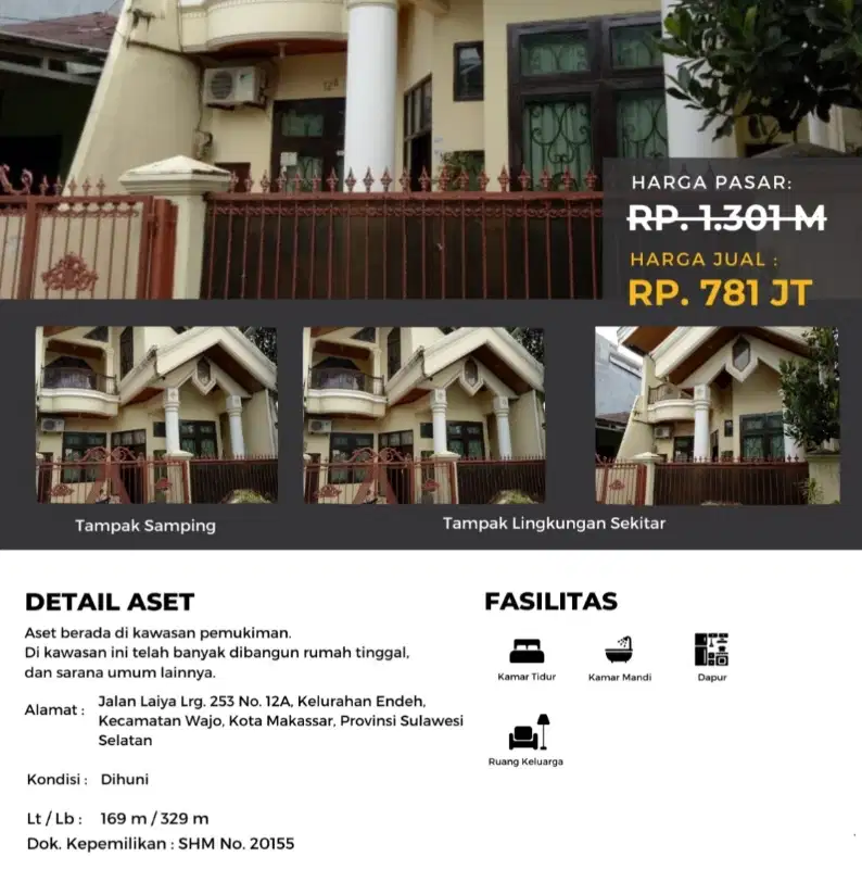 DIJUAL RUMAH TINGGAL 2 LANTAI