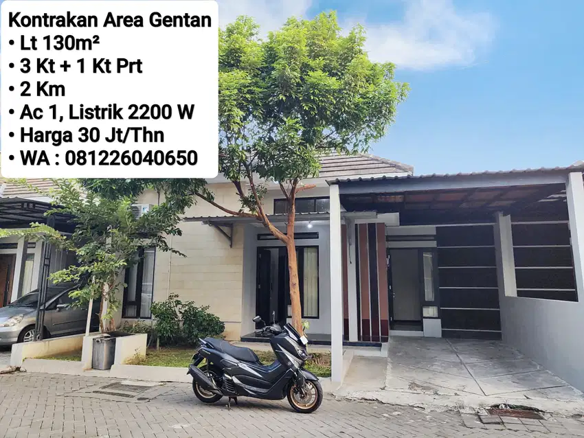Sewa Rumah Area Gentan Ada AC 1 dan Satpam 24 JAM, Dekat Laweyan