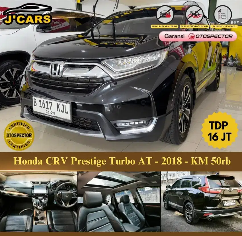 [TDP 16jt] Honda CRV 1.5 Turbo Prestige CVT 2018 Automatic AT Murah