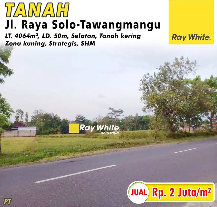 Dijual Tanah Strategis Jl Raya Solo Tawangmangu