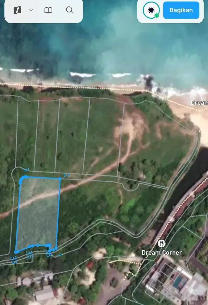 dijual tsnah komerdil view laut dekat pantai dreamland pecatu