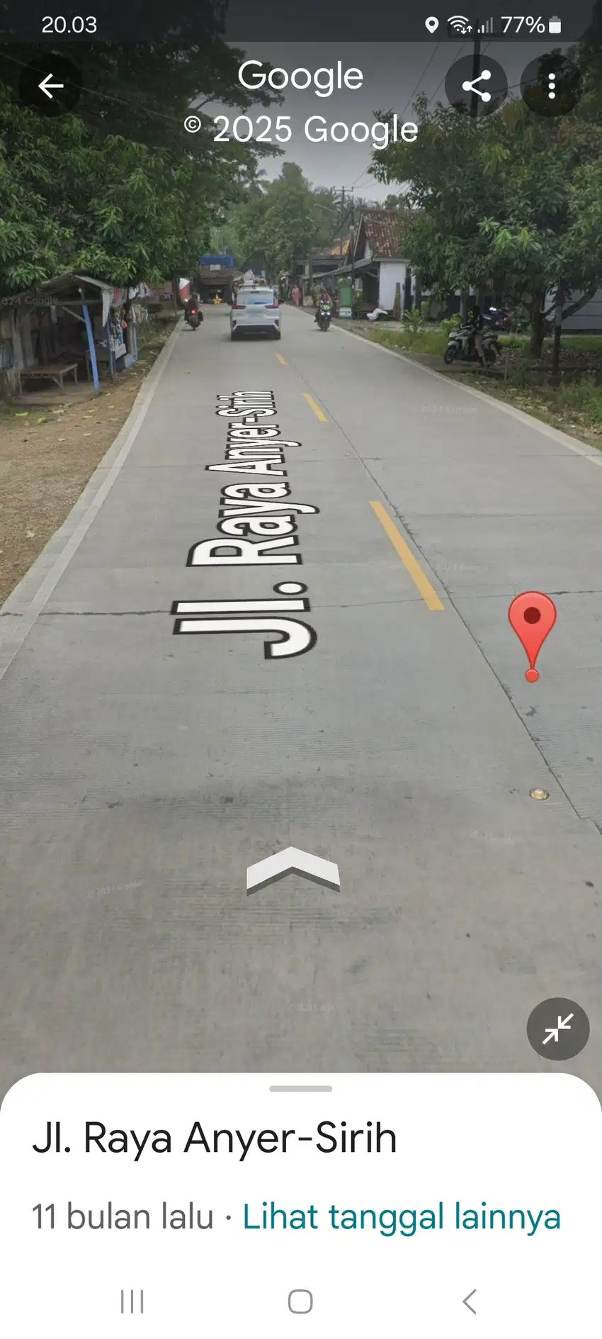 Dinual tanah di jalan utana pantau Anyer