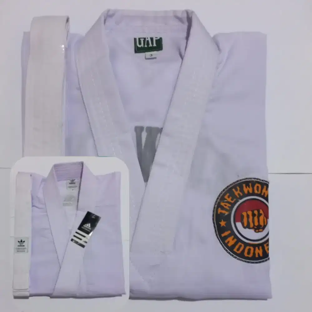 BAJU BELADIRI TAEKWONDO DEWASA KRAH PUTIH