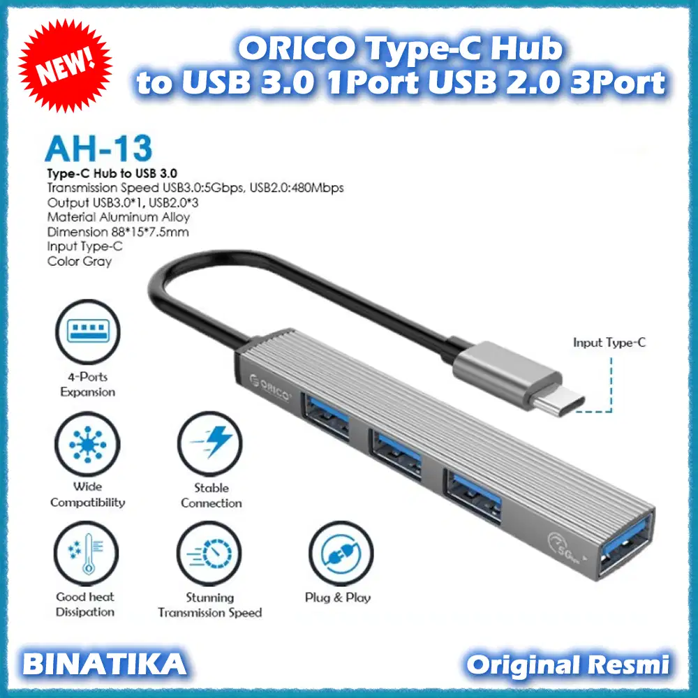 Original ORICO Type-C Hub to USB 3.0 1Port USB 2.0 3Port USB HUB