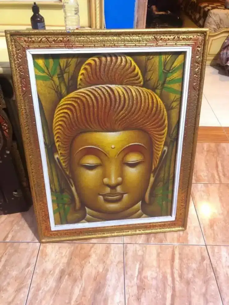 Dua Lukisan kanvas Buddha siwa