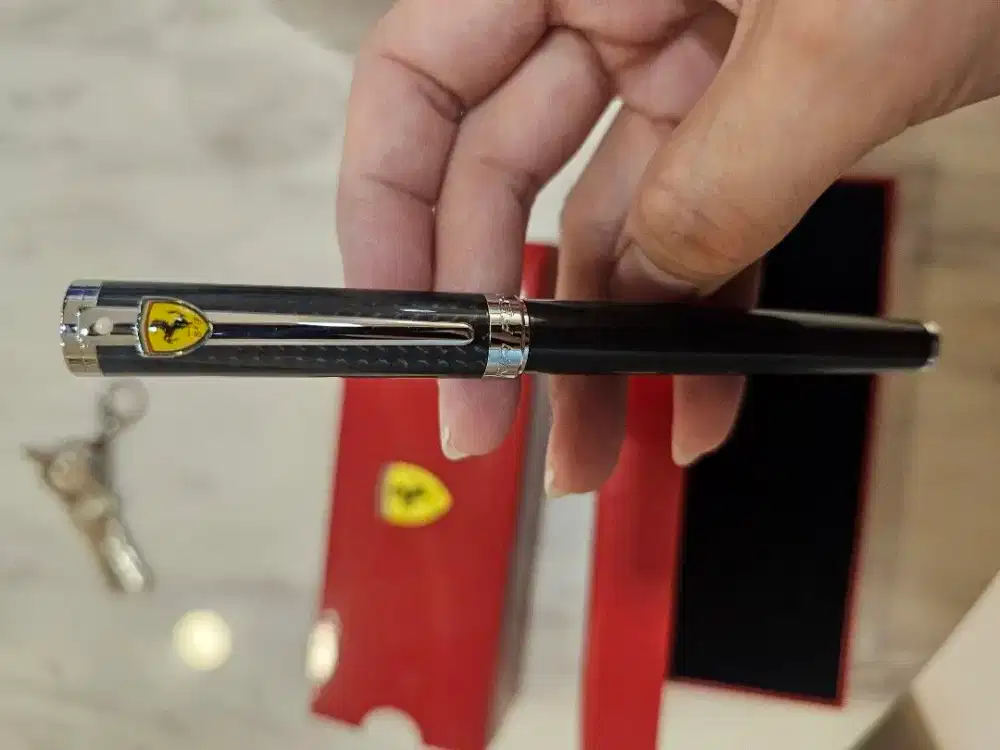 Ferrari sheaffer roll ball pen carbon fiber pulpen original mewah
