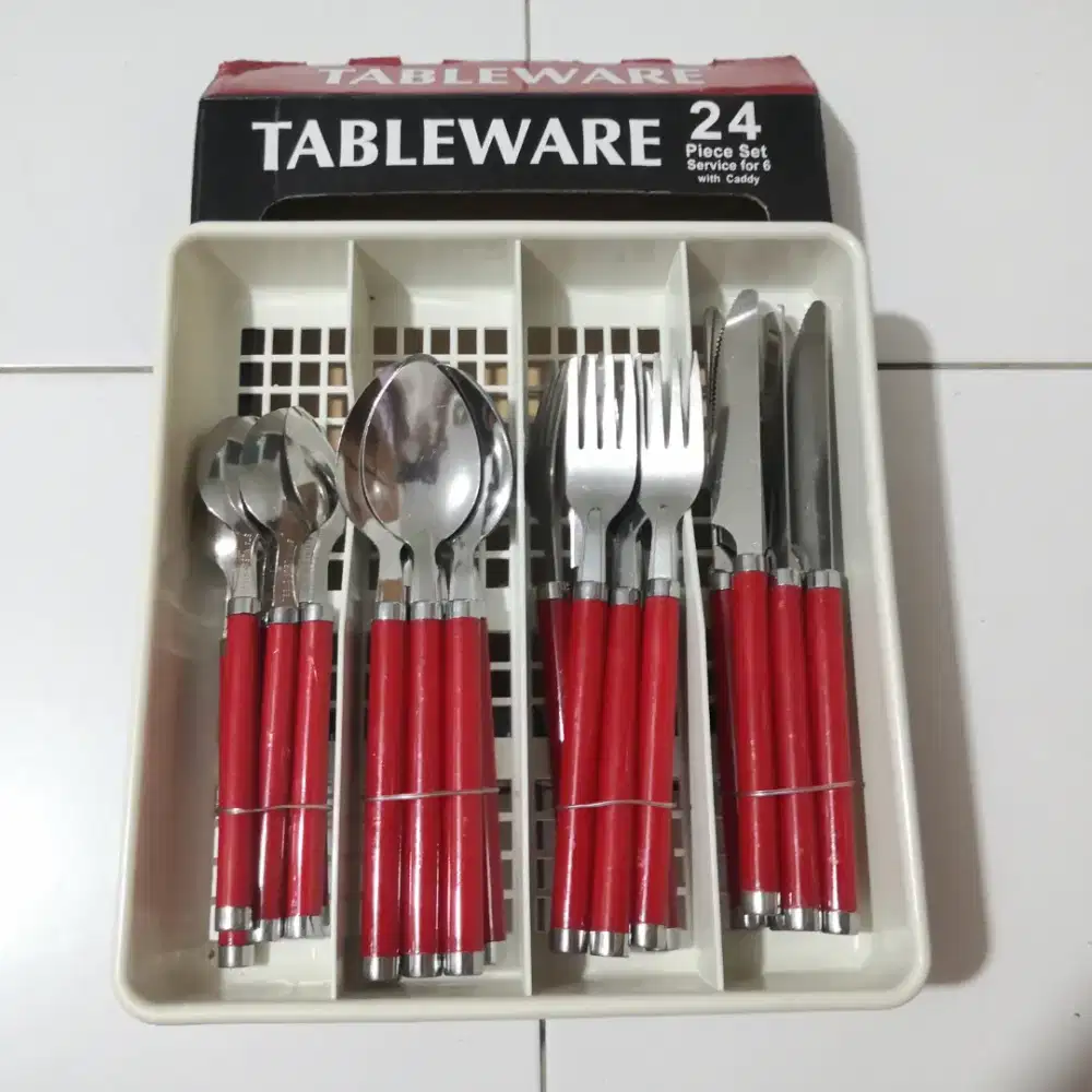 Sendok makan stainless Set 24pcs – Lengkap & Stylish!