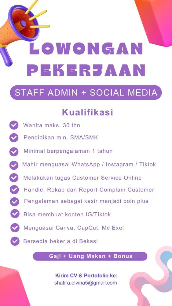 [Lowongan Kerja] Admin & Social Media