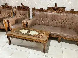 SET KURSI TAMU MODEL BURUNG GARUDA (JATI ASLI)
