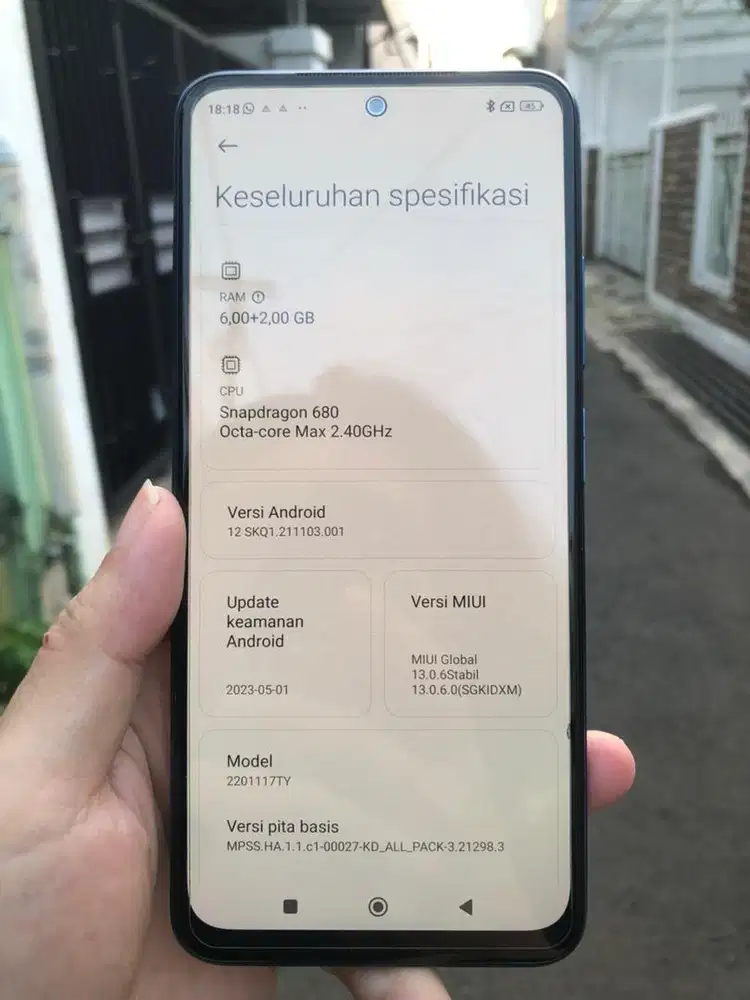 Xiaomi Redmi Note 11 6GB+2GB/128GB Lengkap Normal Semua