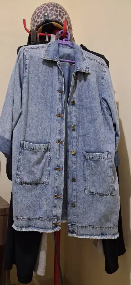 Long jacket denim sekali pake