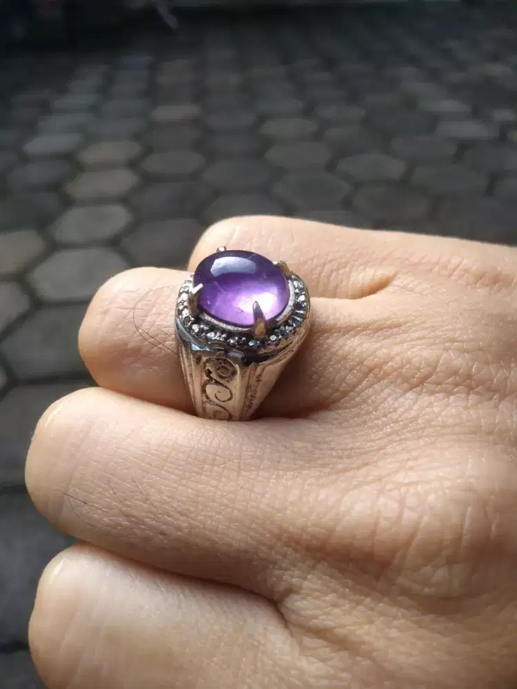 Kecubung ( Amethys ) Ring Alpaka size : 8