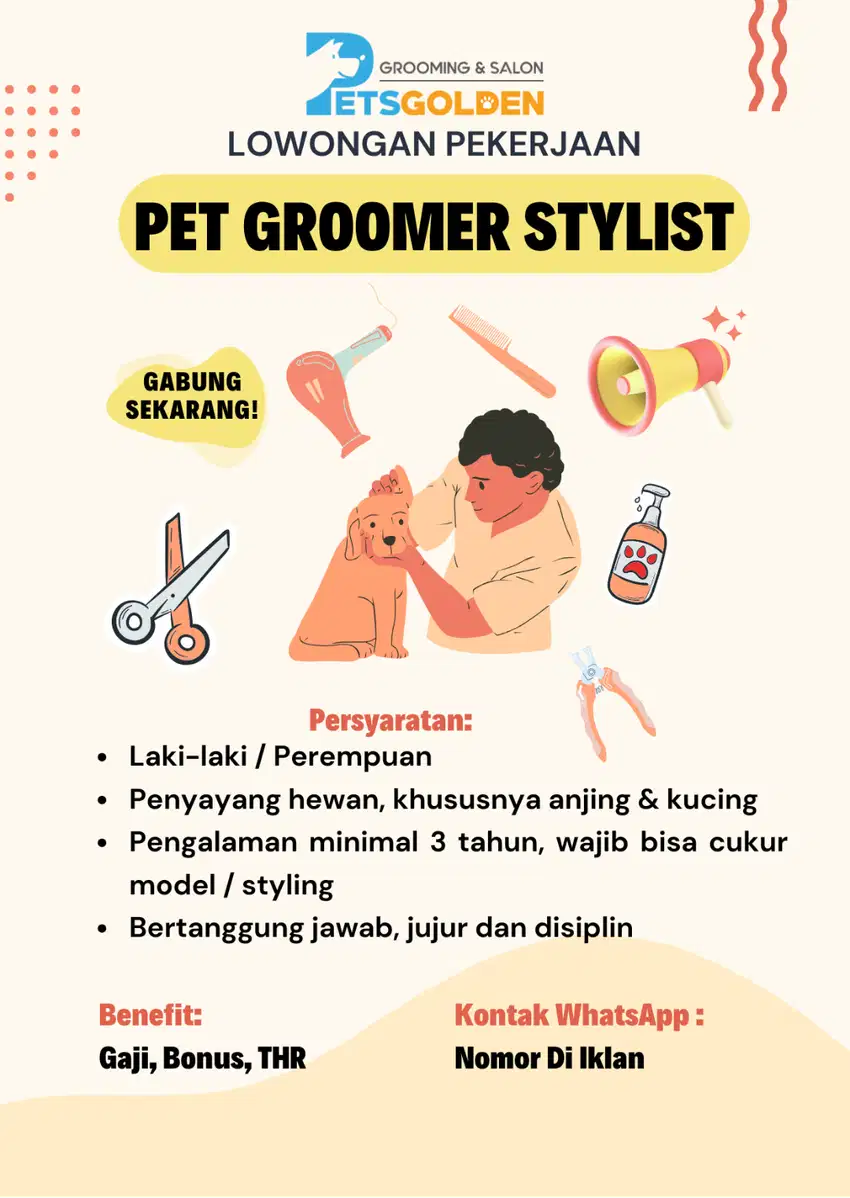 Loker Groomer Styling Petshop | lowongan kerja groomer anjing kucing
