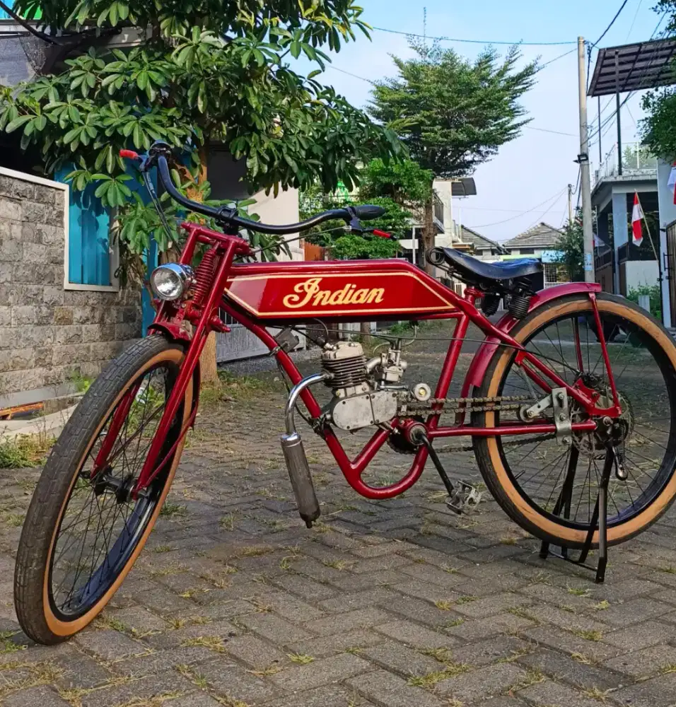 Round tank flattank sepeda motor 80 cc vespa ontel antik vintage lawas