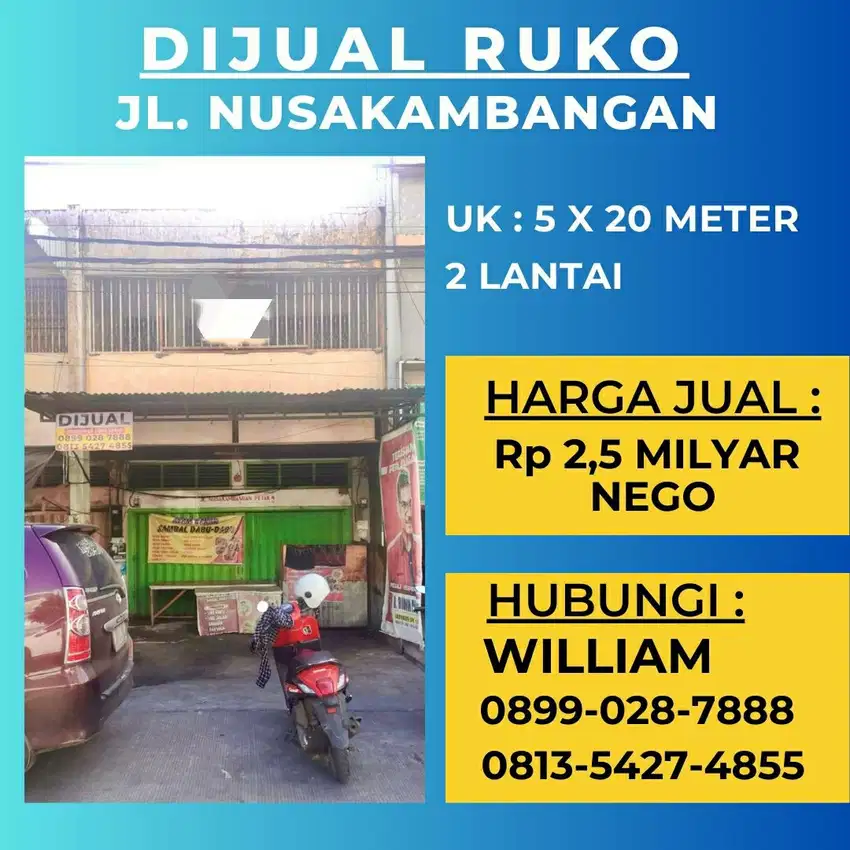 JUAL RUKO JL NUSAKAMBANGAN DEPAN MTC MAKASSAR