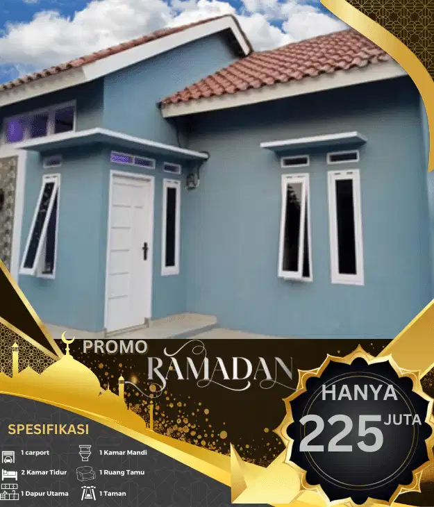 RUMAH SIAP HUNI 2 KAMAR DESAIN MODERN 13 MENIT DARI TOL HANYA 225 JUTA