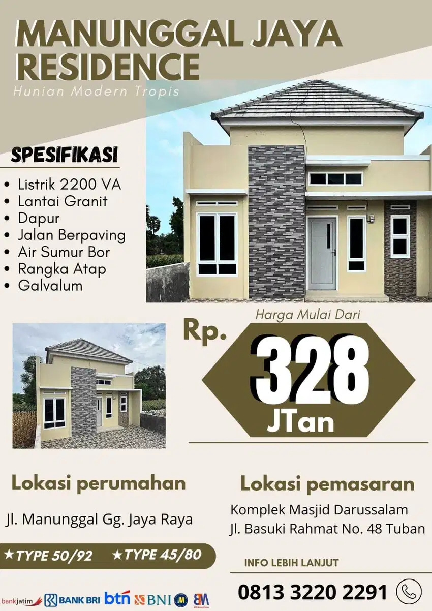 DIJUAL HUNIAN RUMAH MANUNGGAL JAYA RESIDENCE
