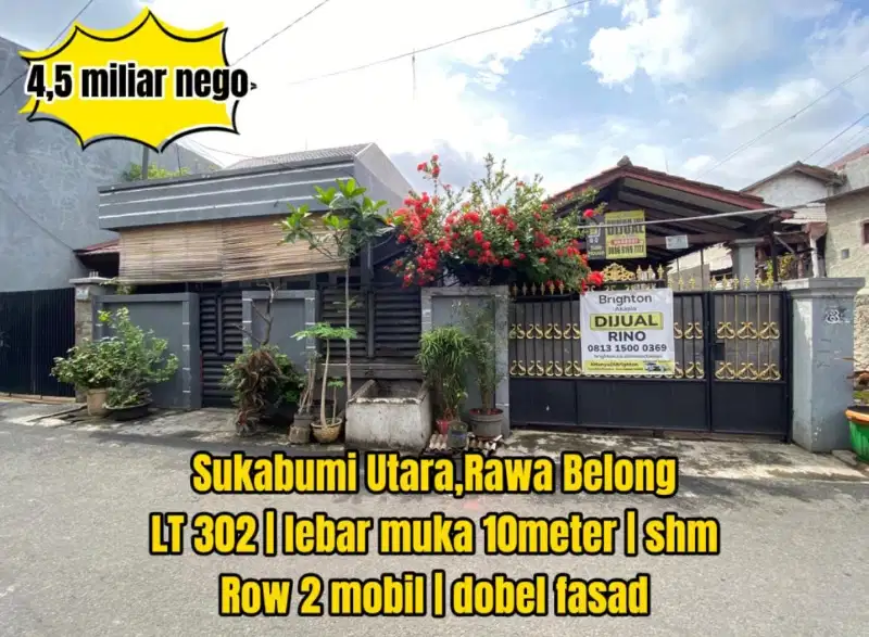 Rumah hitung tanah strategis jalan musa dekat pasar bunga rawabelong